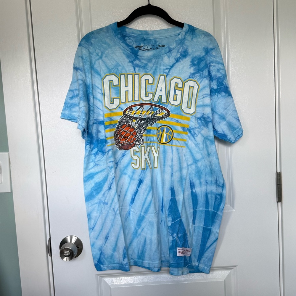 Mitchell & Ness Light Blue Tie-Dye WNBA Chicago Sky Tee